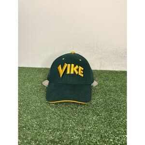 VIntage Cleveland St Vikings hat cap strap back green yellow Y2K basketball mens
